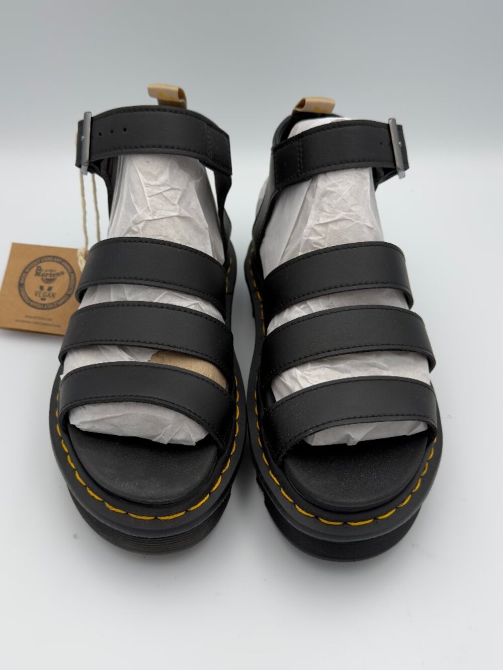 Dr. Martens Vegan Blaire Black Gladiator Sandals Women’s 7 NWT